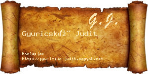 Gyuricskó Judit névjegykártya